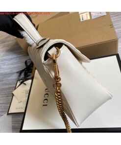 Replica Gucci 498110 GG Marmont Small Top Handle Bag White 2