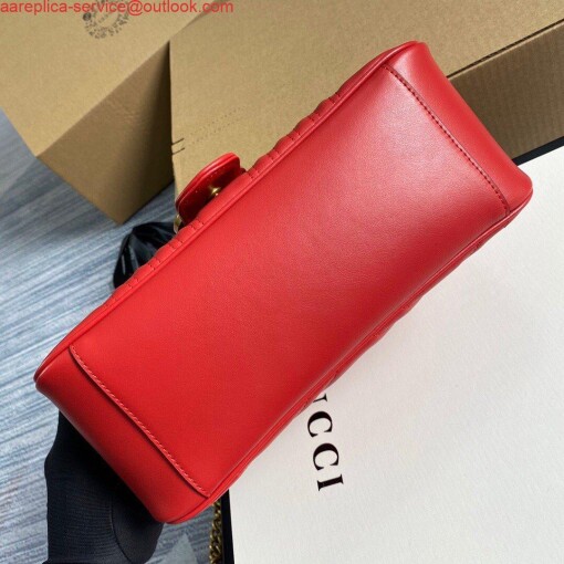 Replica Gucci 498110 GG Marmont Small Top Handle Bag Red 6