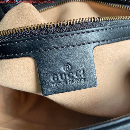 Replica Gucci 498110 GG Marmont Small Top Handle Bag Black 8