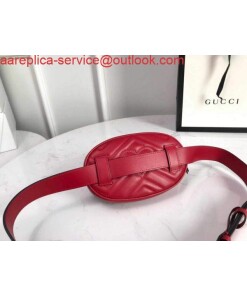 Replica Gucci 476434 GG Marmont Matelassé Leather Belt Bag Red 2