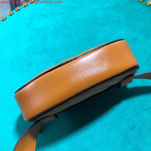 Replica Gucci 476434 GG Marmont Matelassé Leather Belt Bag Brown 4