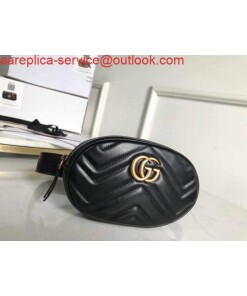 Replica Gucci 476434 GG Marmont Matelassé Leather Belt Bag Black