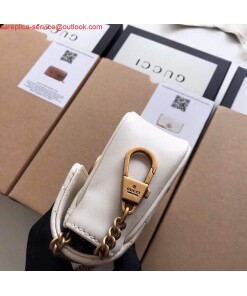 Replica Gucci 476433 GG Marmont Matelassé Leather Super Mini Bag White 2