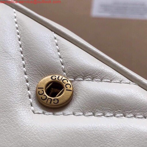 Replica Gucci 476433 GG Marmont Matelassé Leather Super Mini Bag White 6