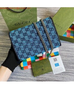 Replica Gucci 474575 GG Marmont Multicolor Mini Bag Blue