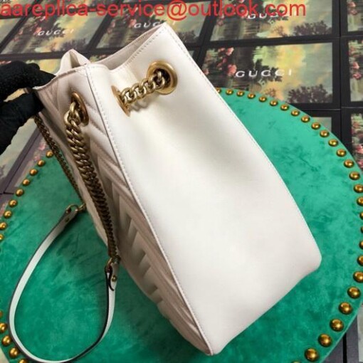 Replica Gucci 453569 GG Marmont Matelassé Shoulder Bag White 4