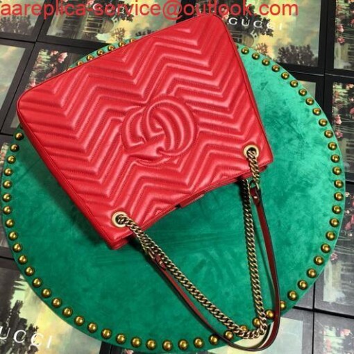 Replica Gucci 453569 GG Marmont Matelassé Shoulder Bag Red 3