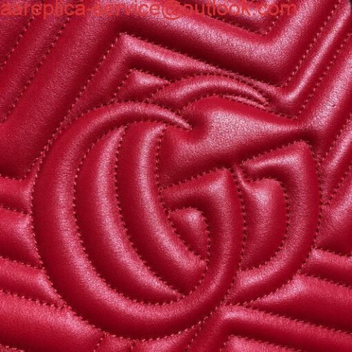 Replica Gucci 453569 GG Marmont Matelassé Shoulder Bag Red 7