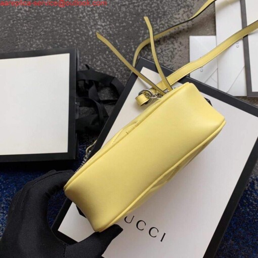 Replica Gucci 448065 GG Marmont Matelassé Mini Bag Yellow 3