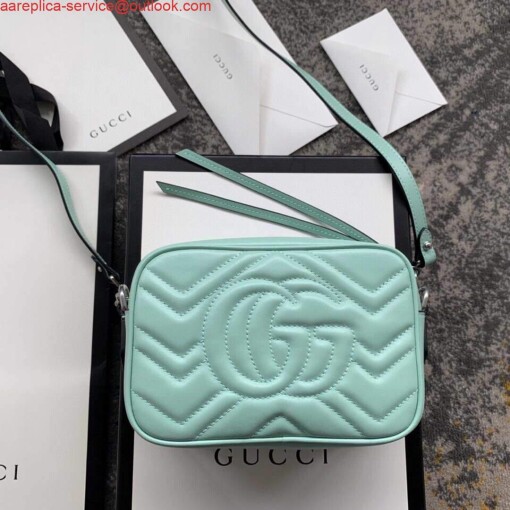 Replica Gucci 448065 GG Marmont Matelassé Mini Bag Light Green