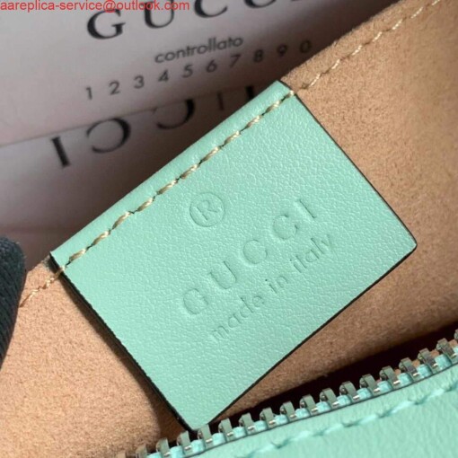 Replica Gucci 448065 GG Marmont Matelassé Mini Bag Light Green 8