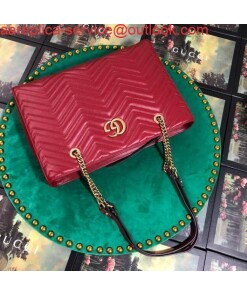 Replica Gucci 524578 GG Marmont Matelassé Shoulder Bag Red 2