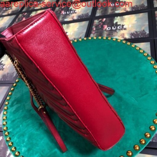 Replica Gucci 524578 GG Marmont Matelassé Shoulder Bag Red 4