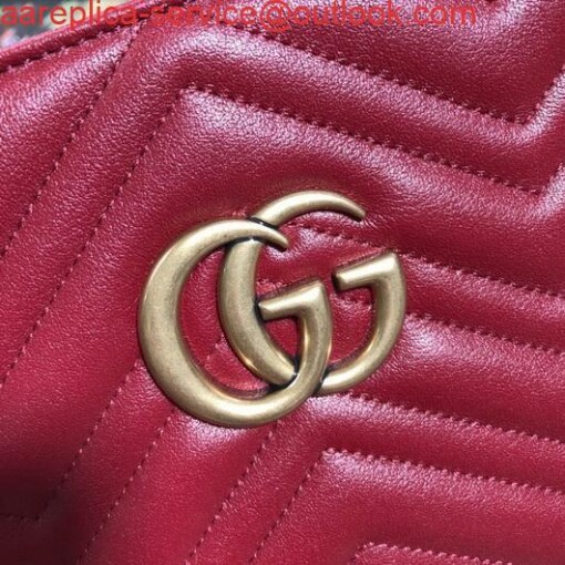 Replica Gucci 524578 GG Marmont Matelassé Shoulder Bag Red 5