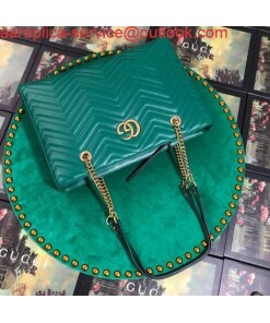 Replica Gucci 524578 GG Marmont Matelassé Shoulder Bag Green 2