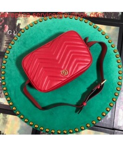 Replica Gucci 523380 GG Marmont Matelassé Belt Bag 448065 Red 2