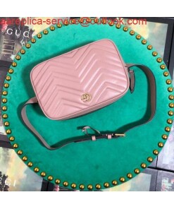 Replica Gucci 523380 GG Marmont Matelassé Belt Bag 448065 Pink 2