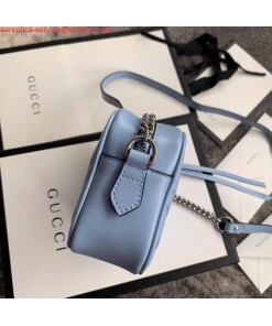 Replica Gucci 448065 GG Marmont Matelassé Mini Bag Blue 2