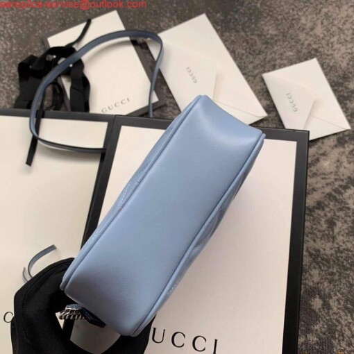 Replica Gucci 448065 GG Marmont Matelassé Mini Bag Blue 3