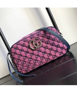 Replica Gucci 447632 GG Marmont Multicolour Small Shoulder Bag Purple