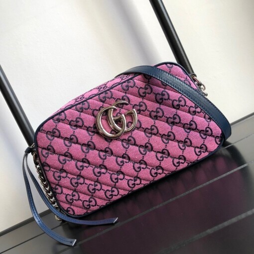 Replica Gucci 447632 GG Marmont Multicolour Small Shoulder Bag Purple