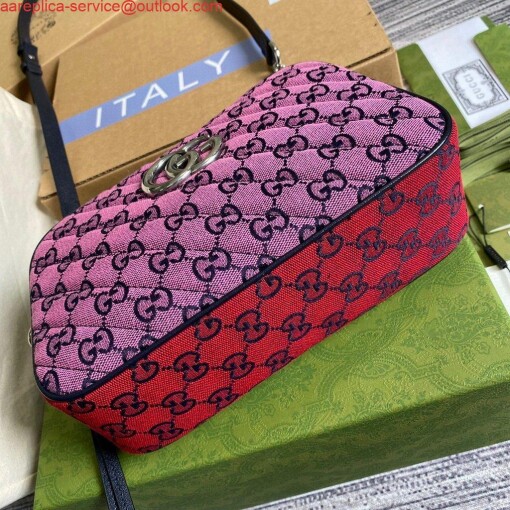 Replica Gucci 447632 GG Marmont Multicolor Small Shoulder bag Purple and Green 6