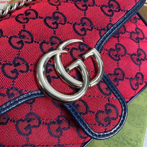 Replica Gucci 446744 GG Marmont Multicolor mini shoulder bag Red 4