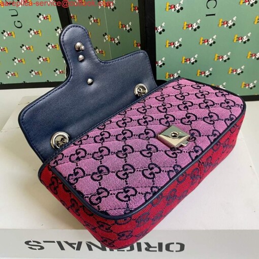 Replica Gucci 446744 GG Marmont Multicolor mini shoulder bag blue and pink 6