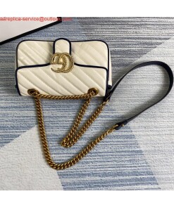 Replica Gucci 446744 GG Marmont Matelassé Mini Bag Beige 2