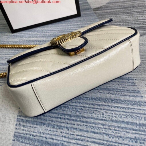 Replica Gucci 446744 GG Marmont Matelassé Mini Bag Beige 4