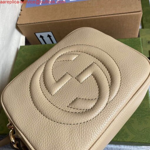 Replica Gucci 308364 Soho small leather crossbody-bags disco bag Beige 4