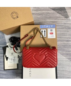 Replica Gucci 443497 GG Marmont Matelassé Shoulder Bag Red