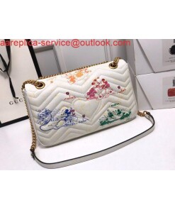 Replica Gucci 443496 GG Marmont Medium Matelassé Shoulder Bag White and printer 2