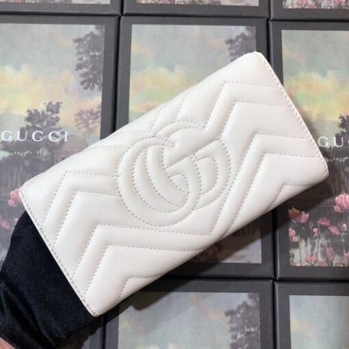 Replica Gucci 443436 GG Marmont Continental Wallet White