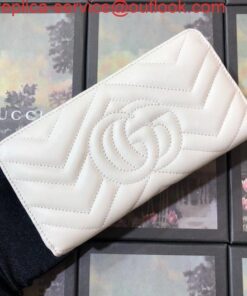 Replica Gucci 443123 GG Marmont Zip Around Wallet White