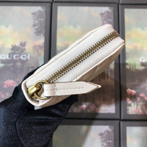 Replica Gucci 443123 GG Marmont Zip Around Wallet White 3