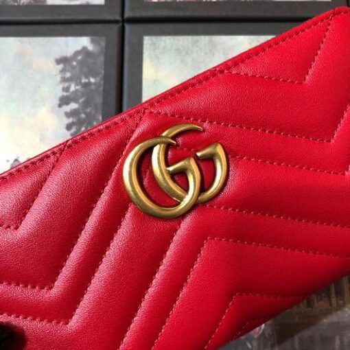 Replica Gucci 443123 GG Marmont Zip Around Wallet Red 2