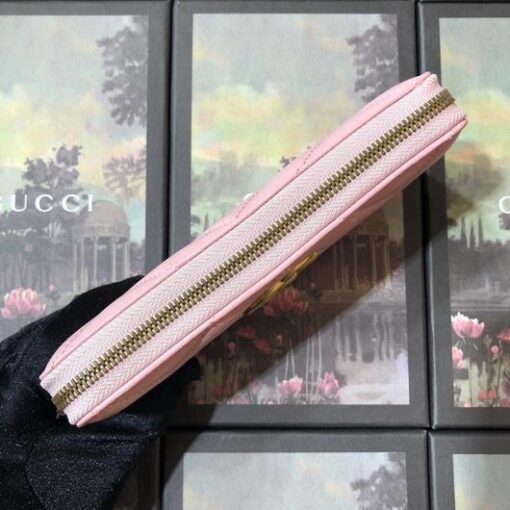 Replica Gucci 443123 GG Marmont Zip Around Wallet Pink 4