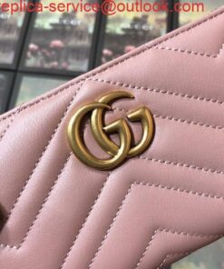 Replica Gucci 443123 GG Marmont Zip Around Wallet Light Pink 2