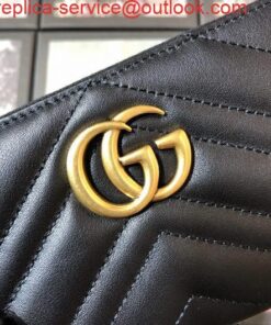 Replica Gucci 443123 GG Marmont Zip Around Wallet Black 2