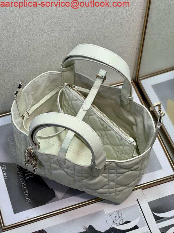 Replica Dior M2822 Small Dior Toujours Bag White Macrocannage Calfskin 8