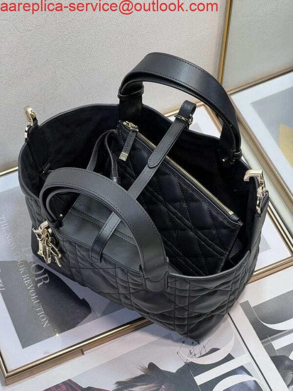 Replica Dior M2822 Small Dior Toujours Bag Black Macrocannage Calfskin 8