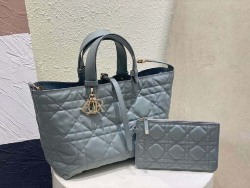 Replica Dior M2821 Medium Dior Toujours Bag Blue Macrocannage Calfskin