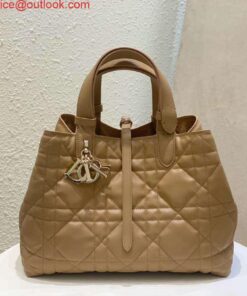 Replica Dior M2821 Medium Dior Toujours Bag Apricot Macrocannage Calfskin