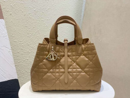 Replica Dior M2821 Medium Dior Toujours Bag Apricot Macrocannage Calfskin