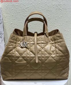 Replica Dior M2820 Large Dior Toujours Bag Apricot Macrocannage Calfskin 2