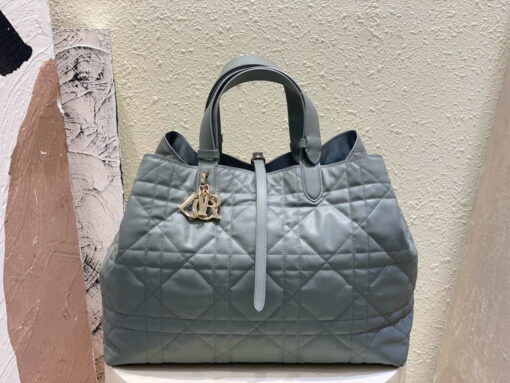 Replica Dior M2820 Large Dior Toujours Bag Blue Macrocannage Calfskin 2