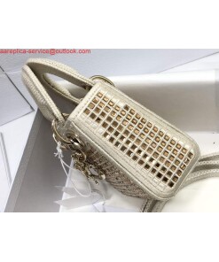 Replica Dior S0856 Micro Lady Dior Bag Square Embroidery Set with White Multicolor Strass 2