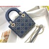 Replica Dior M0505 Mini Dior Lady Bag Gray Metallic Cannage Lambskin with Beaded Embroidery 10