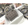 Replica Dior M0505 Mini Dior Lady Bag Blue Metallic Cannage Lambskin with Beaded Embroidery 10